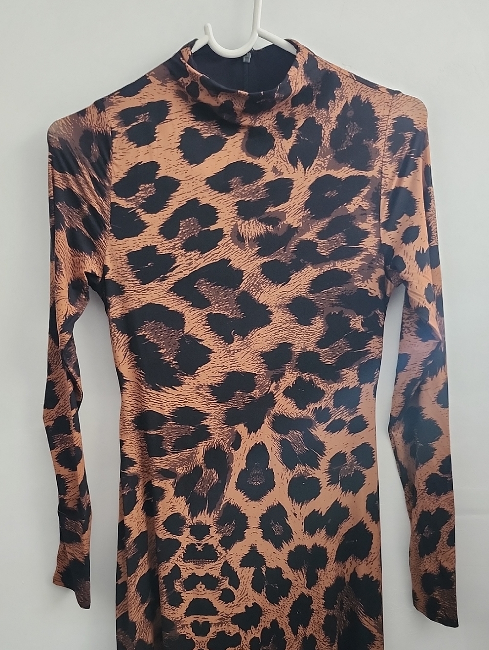 naked wardrobe Leopard-Print Long Sleeve Midi Dress - Brown/Black - Picture 3 of 6